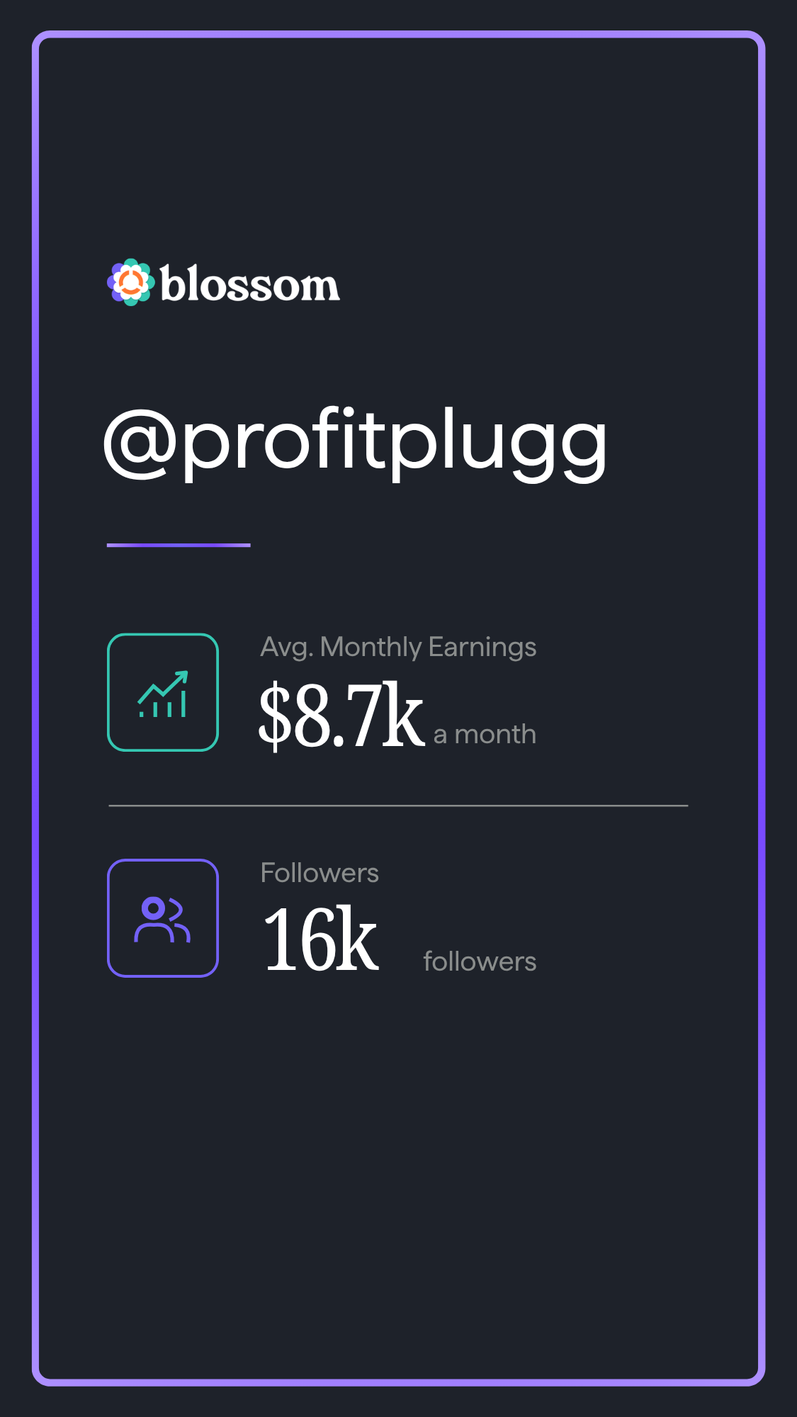 Blossom creator stats